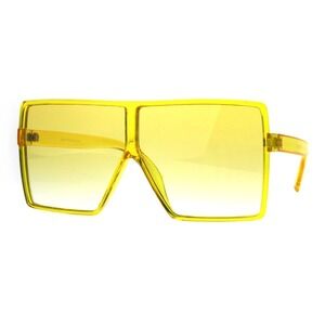 Oversized Square Sunglasses Fashion Trendy Bold Statement Yellow Sun Glasses New